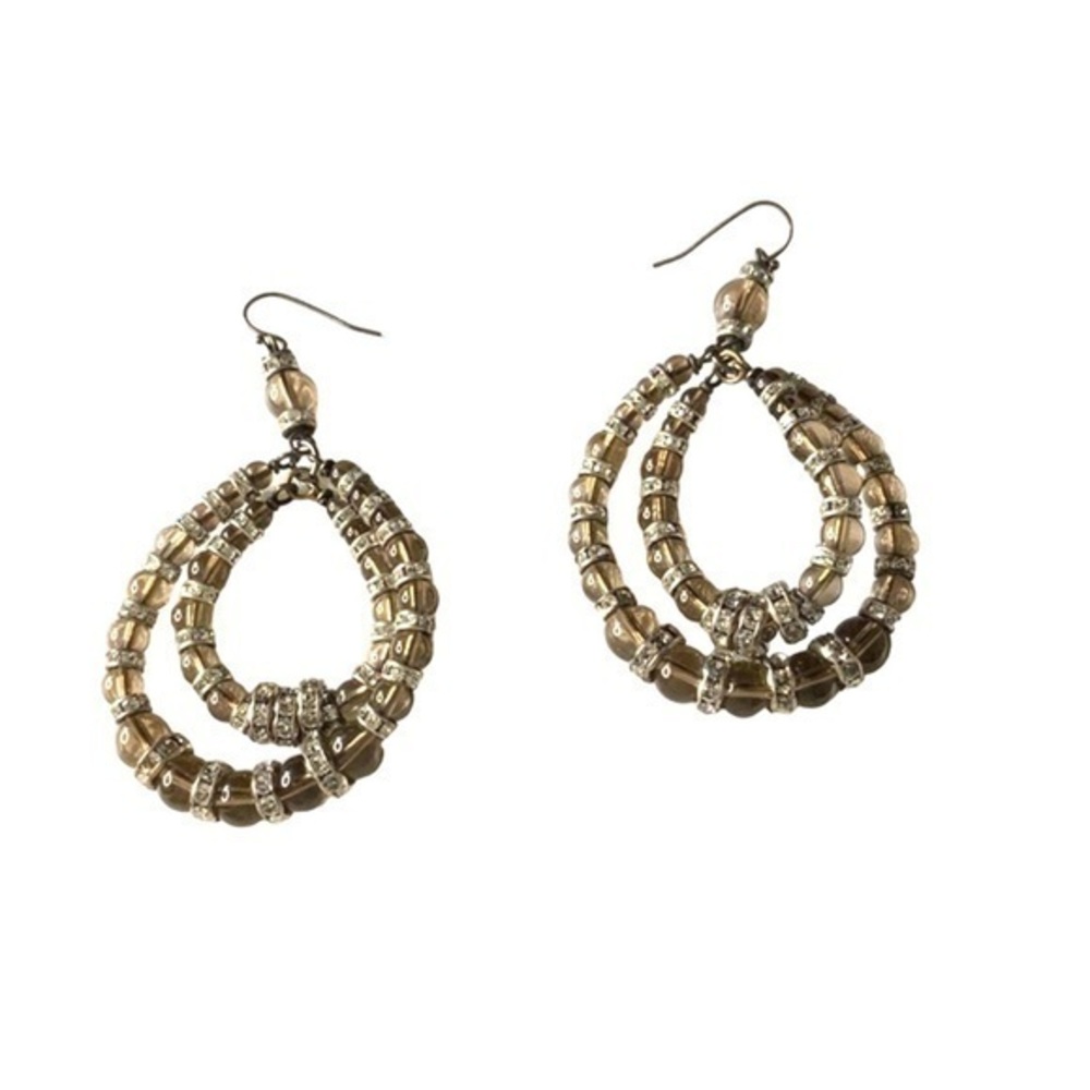Super sparkly beaded loop‎ earrings.